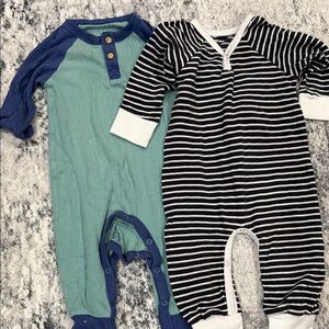 Striped Black and White Kids One Piece